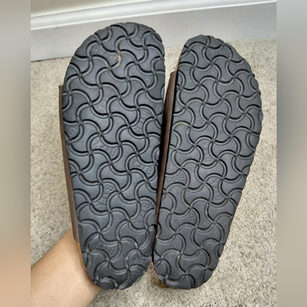 Birkenstock Women Size 37/6 Us Narrow Brown Sandals with Buckle Detail - Picture 3 of 10